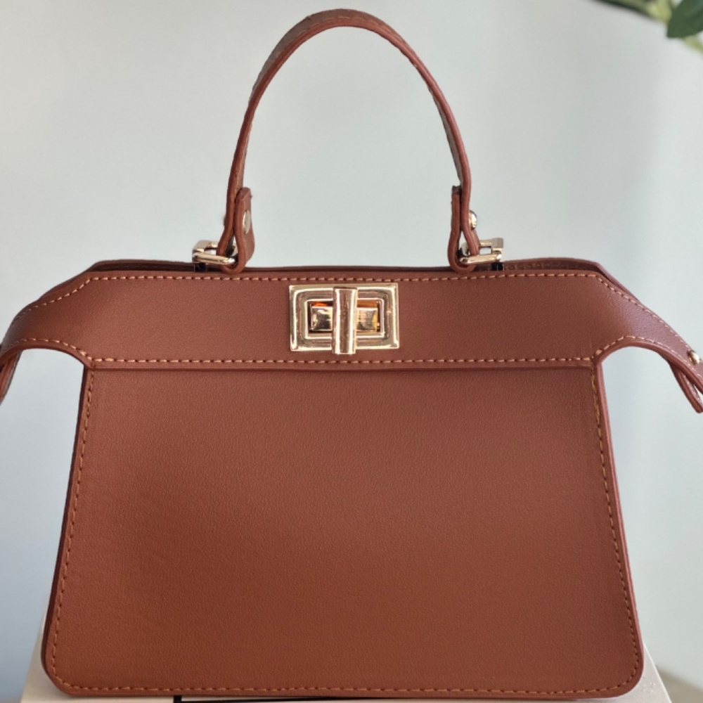 Ainaz Studio small fashion handbag for fall, crossbody, handmade, brown bag - Picture 4 of 5